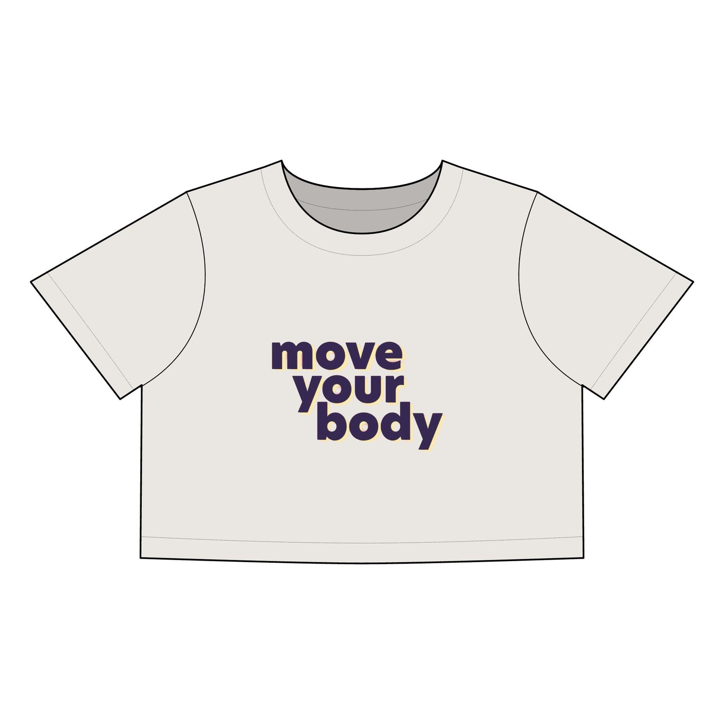 Women's Faded Crop Tee - 'Move Your Body'