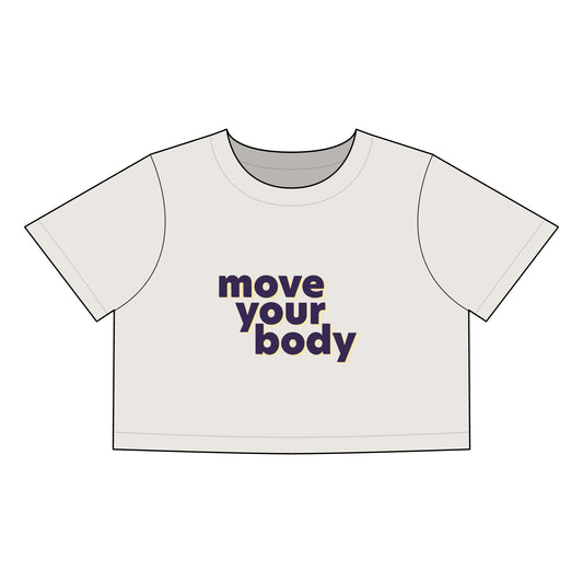 Women's Faded Crop Tee - 'Move Your Body'