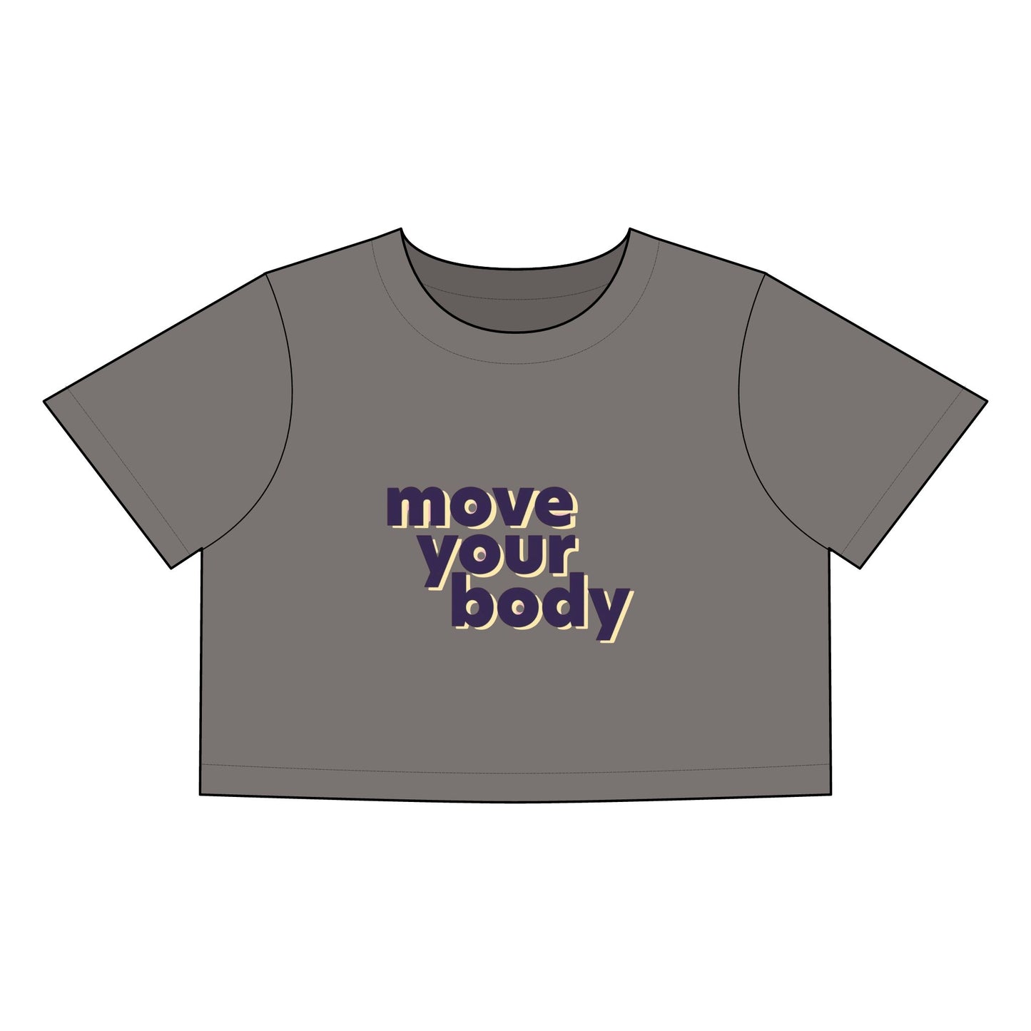 Women's Faded Crop Tee - 'Move Your Body'